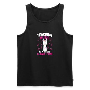 Les cours de musique sont un alpaga amusant de lama - Débardeur bio Premium Homme - noir - Devant - Michal (187cm)