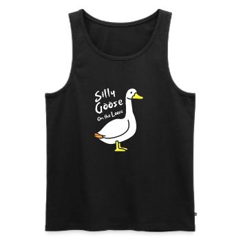 Silly Goose on the Loose - Männer Premium Bio Tank Top - Schwarz - Vorne - AI Model Male 178 light (178cm)
