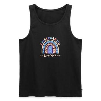 Kindergarten Teacher Funny Teach Love Inspire - Men's Premium Organic Tank Top - black - Front - AI Model Male 178 light (178cm)
