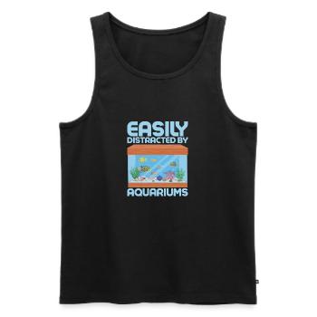Easily Distracted By Aquariums Fish Keeping Aquari - Männer Premium Bio Tank Top - Schwarz - Vorne - Michal (187cm)
