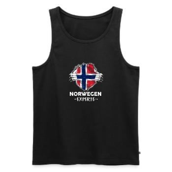 Norwegen Experte Flagge Urlaub Geschenk - Männer Premium Bio Tank Top - Schwarz - Vorne - Michal (187cm)
