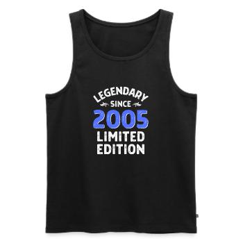 Legendär seit 2005 blau - Männer Premium Bio Tank Top - Schwarz - Vorne - AI Model Male 178 light (178cm)