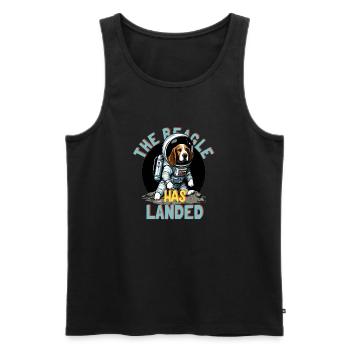 The Beagle Has Landed - Men's Premium Organic Tank Top - black - Front - AI Model Male 178 light (178cm)