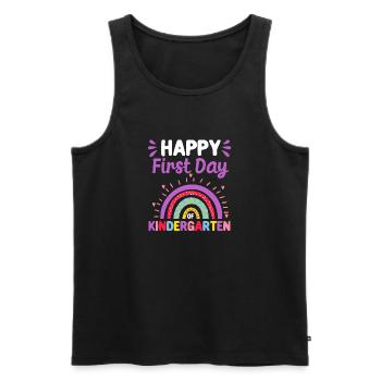 Froher erster Kindergartentag Regenbogen Zurück - Männer Premium Bio Tank Top - Schwarz - Vorne - AI Model Male 178 light (178cm)