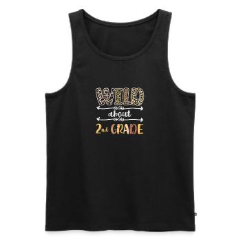 Wild About Second Grade 2nd Back To School Class - Men's Premium Organic Tank Top - black - Front - AI Model Male 178 light (178cm)