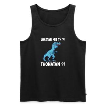 Jonathan T-Rex Dinosaurier Meme Dino Trex Namens - Männer Premium Bio Tank Top - Schwarz - Vorne - Michal (187cm)