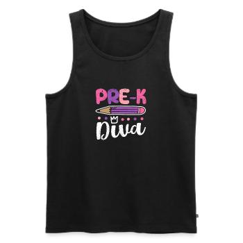 Pre-K Diva Funny Preschool Teacher Student Back - Men's Premium Organic Tank Top - black - Front - Michal (187cm)