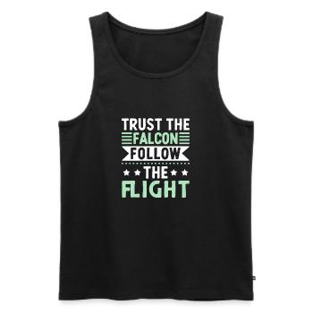 Trust the falcon Follow the flight - Men's Premium Organic Tank Top - black - Front - Michal (187cm)