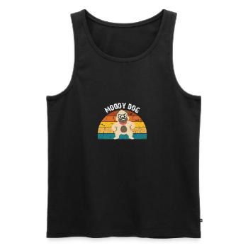 Funny Bulldog lovers Moody dog - Men's Premium Organic Tank Top - black - Front - Michal (187cm)