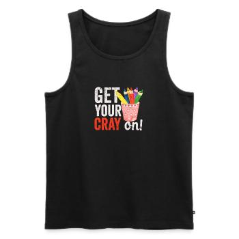 Get Your Cray On Back To School Lehrer Student - Männer Premium Bio Tank Top - Schwarz - Vorne - Michal (187cm)
