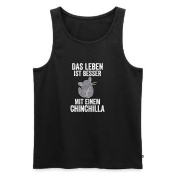 Das Leben ist besser mit einem Chinchilla - Männer Premium Bio Tank Top - Schwarz - Vorne - Michal (187cm)