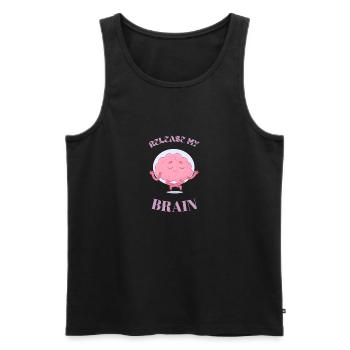 Release my Brain Yoga lovers meditation funny tees - Men's Premium Organic Tank Top - black - Front - Michal (187cm)