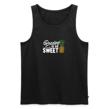 Lesen ist so süß Buchliebhaber Ananasleser Lehrer - Männer Premium Bio Tank Top - Schwarz - Vorne - AI Model Male 178 light (178cm)