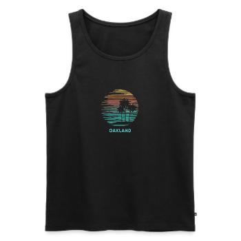 Oakland Kalifornien Cool Souvenir Urlaub Künstlerisch - Männer Premium Bio Tank Top - Schwarz - Vorne - AI Model Male 178 light (178cm)
