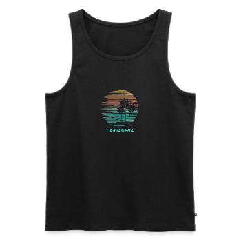 Cartagena Cool Souvenir Vacation Artistic - Men's Premium Organic Tank Top - black - Front - AI Model Male 178 light (178cm)