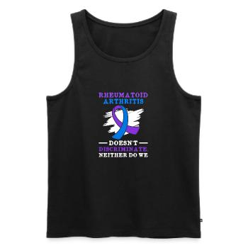 Rheumatoid arthritis does not discriminate and we - Men's Premium Organic Tank Top - black - Front - AI Model Male 178 light (178cm)