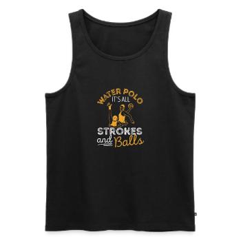 Water polo It's all about shots and balls Team - Men's Premium Organic Tank Top - black - Front - AI Model Male 178 light (178cm)