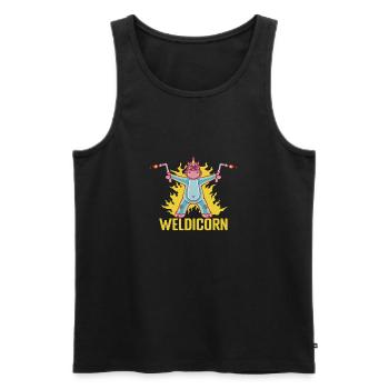 Weldicorn Welder Welding Weld Gift Idea - Men's Premium Organic Tank Top - black - Front - AI Model Male 178 light (178cm)