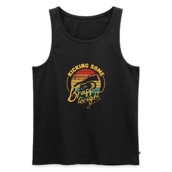 Kicking Some Brass Tonight Baritone Player Gifts - Men's Premium Organic Tank Top - black - Front - Michal (187cm)
