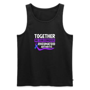 Together, we can treat rheumatoid arthritis - Men's Premium Organic Tank Top - black - Front - AI Model Male 178 light (178cm)