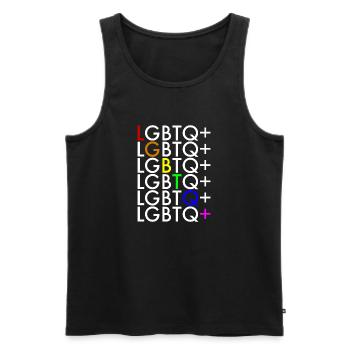 LGBTQ+ - Débardeur bio Premium Homme - noir - Devant - AI Model Male 178 light (178cm)