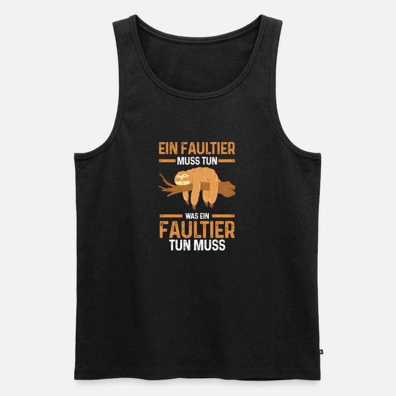 Faultier - Männer Premium Bio Tank Top - Schwarz