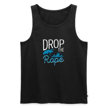 Drop The Rope Wakesurfing Wakesurf Wake Surf Boot - Männer Premium Bio Tank Top - Schwarz - Vorne - AI Model Male 178 light (178cm)