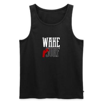 Wake Surf Wakesurfing Boot See Brett Surfbrett - Männer Premium Bio Tank Top - Schwarz - Vorne - AI Model Male 178 light (178cm)