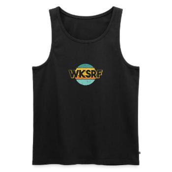 WKSRF Wakesurf Wake Surf Surfen Retro Boot Surfen - Männer Premium Bio Tank Top - Schwarz - Vorne - AI Model Male 178 light (178cm)