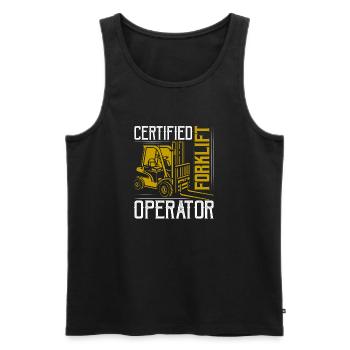 Certified Forklift Operator Warehouse Lifting - Men's Premium Organic Tank Top - black - Front - Michal (187cm)
