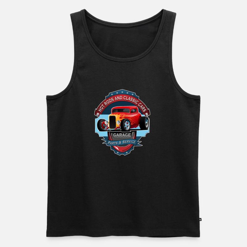OLDTIMER - AUTOWERKSTATT - Männer Premium Bio Tank Top - Schwarz
