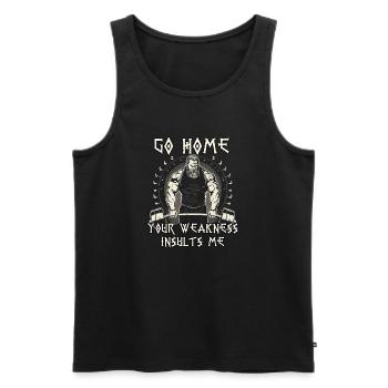 Deadlift Wikinger Nordischer Krieger Wikinger - Männer Premium Bio Tank Top - Schwarz - Vorne - Michal (187cm)