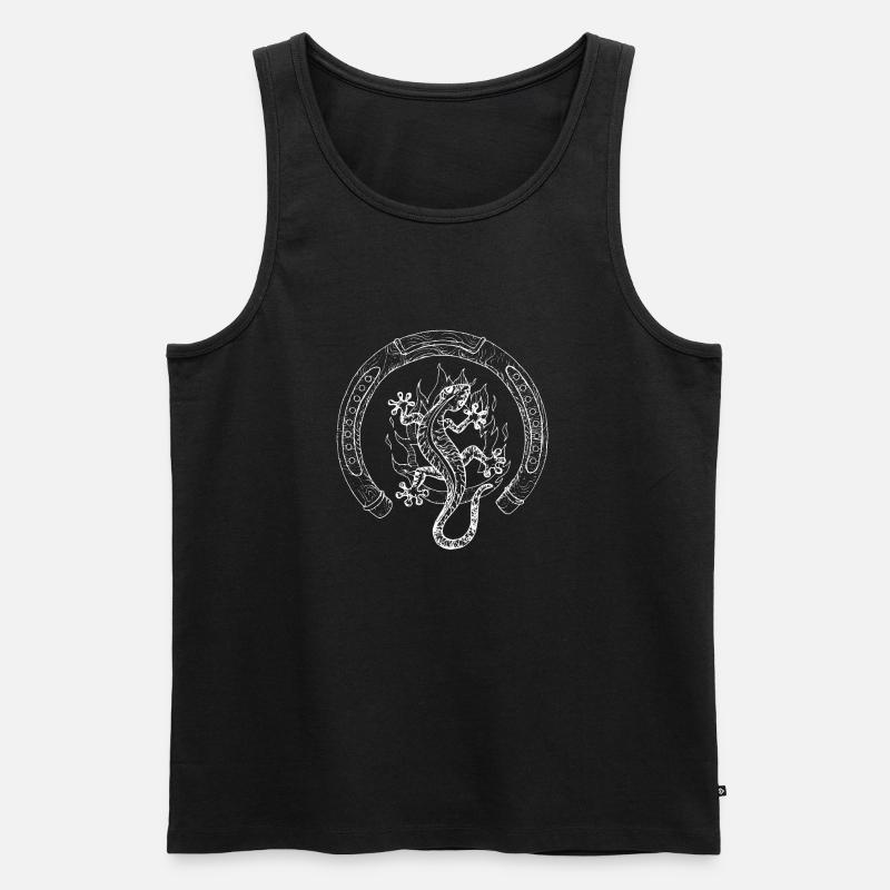 Gecko - Männer Premium Bio Tank Top - Schwarz