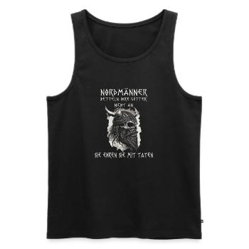 Wikinger Heiden Nordmänner Heidnisches Wikinger - Männer Premium Bio Tank Top - Schwarz - Vorne - Michal (187cm)