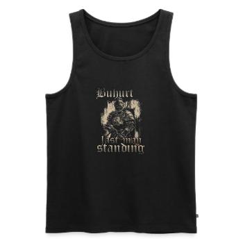 Tournoi de Chevaliers Motif Gymnastique Joute Guerrier Buhurt - Débardeur bio Premium Homme - noir - Devant - AI Model Male 178 light (178cm)