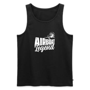 Airboat Legend Propeller Swamp Air Boat Hydroplane - Men's Premium Organic Tank Top - black - Front - AI Model Male 178 light (178cm)