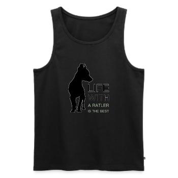 Das Leben mit einem Ratler ist das Beste - Männer Premium Bio Tank Top - Schwarz - Vorne - AI Model Male 178 light (178cm)