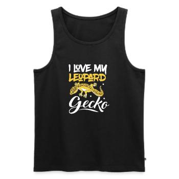 I Love My Leopard Gecko Reptile Lizard Lover - Men's Premium Organic Tank Top - black - Front - Michal (187cm)