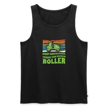 Nicht ansprechen Träume von Roller Scooter - Männer Premium Bio Tank Top - Schwarz - Vorne - Michal (187cm)