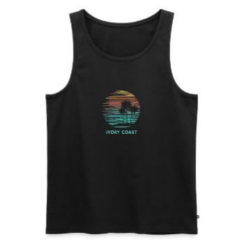 Elfenbeinküste Côte divoire Afrika Cooles Souvenir - Männer Premium Bio Tank Top - Schwarz - Vorne - AI Model Male 178 light (178cm)