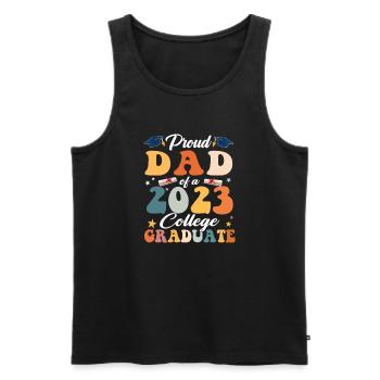 Fier papa d’un diplômé 2023, famille de graduation - Débardeur bio Premium Homme - noir - Devant - AI Model Male 178 light (178cm)