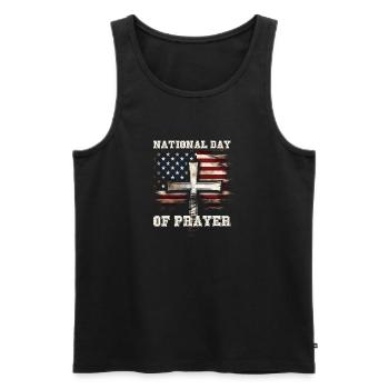 National Day Of Prayer Schrift hell - Männer Premium Bio Tank Top - Schwarz - Vorne - AI Model Male 178 light (178cm)