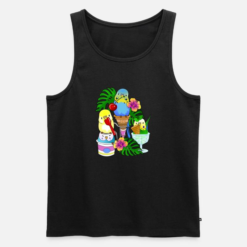 Wellensittich Eis Eiscreme - Männer Premium Bio Tank Top - Schwarz