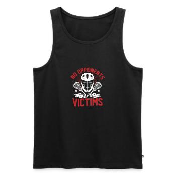 No Opponents Just Victims Lacrosse Player Team - Männer Premium Bio Tank Top - Schwarz - Vorne - Michal (187cm)