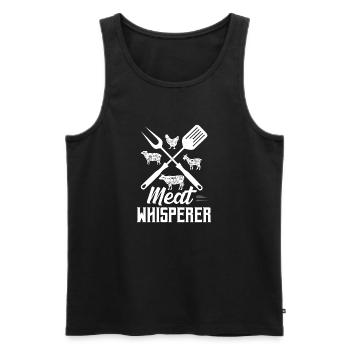 Meat Whisperer Grilling BBQ Smoker - Männer Premium Bio Tank Top - Schwarz - Vorne - Michal (187cm)