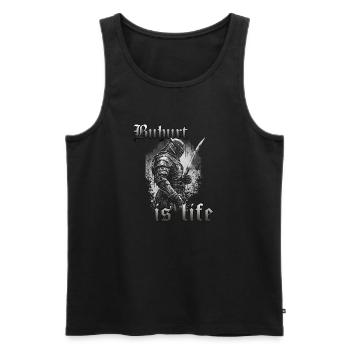 Dunkler Buhurt Ritter Wettkampf Turnier Krieger - Männer Premium Bio Tank Top - Schwarz - Vorne - AI Model Male 178 light (178cm)