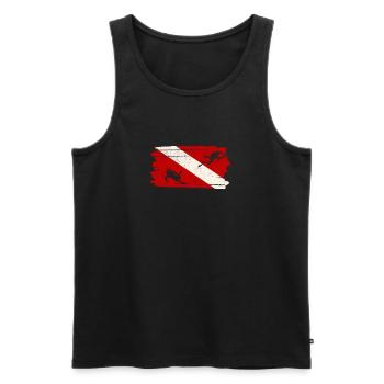 Diving Flag Funny Diving Lovers Ocean - Men's Premium Organic Tank Top - black - Front - AI Model Male 178 light (178cm)