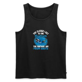 The closer I get to the reason, the funnier it gets - Men's Premium Organic Tank Top - black - Front - Michal (187cm)