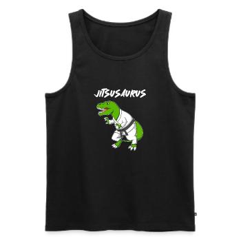 Kampfsport Kampfkunst Jitsuosaurus Jiu Jitsu - Männer Premium Bio Tank Top - Schwarz - Vorne - Michal (187cm)