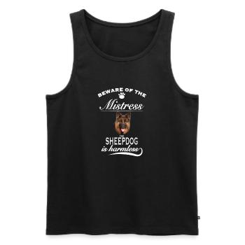 Beware of the mistress, harmless Schäferhund - Männer Premium Bio Tank Top - Schwarz - Vorne - Michal (187cm)